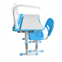 Комплект UBack B204 парта + стул-трансформер c подставкой для книг и лампой (цвет голубой)